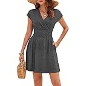 NEW MISFAY Smocked Dress with Pockets | Grey